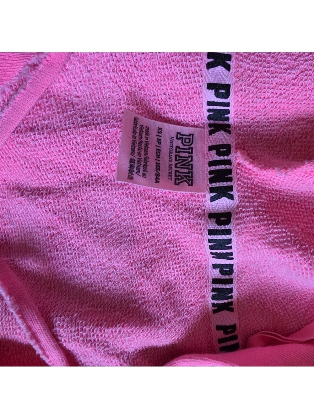 Victoria's Secret Pink Neon Coral V-Neck Sweatshirt Large - Picture 4 of 4